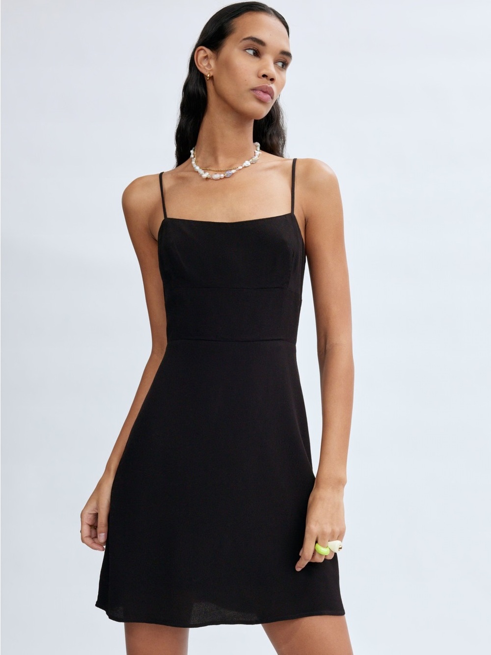 Aritzia Sunday Best Black Spaghetti-Strap Mini Jackson Dress Medium